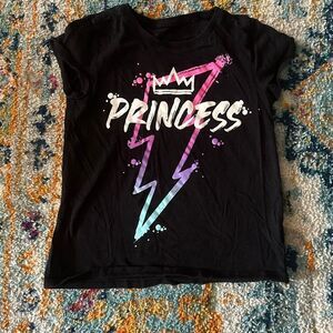 Children’s place Size Medium 7/8 black princess t shirt